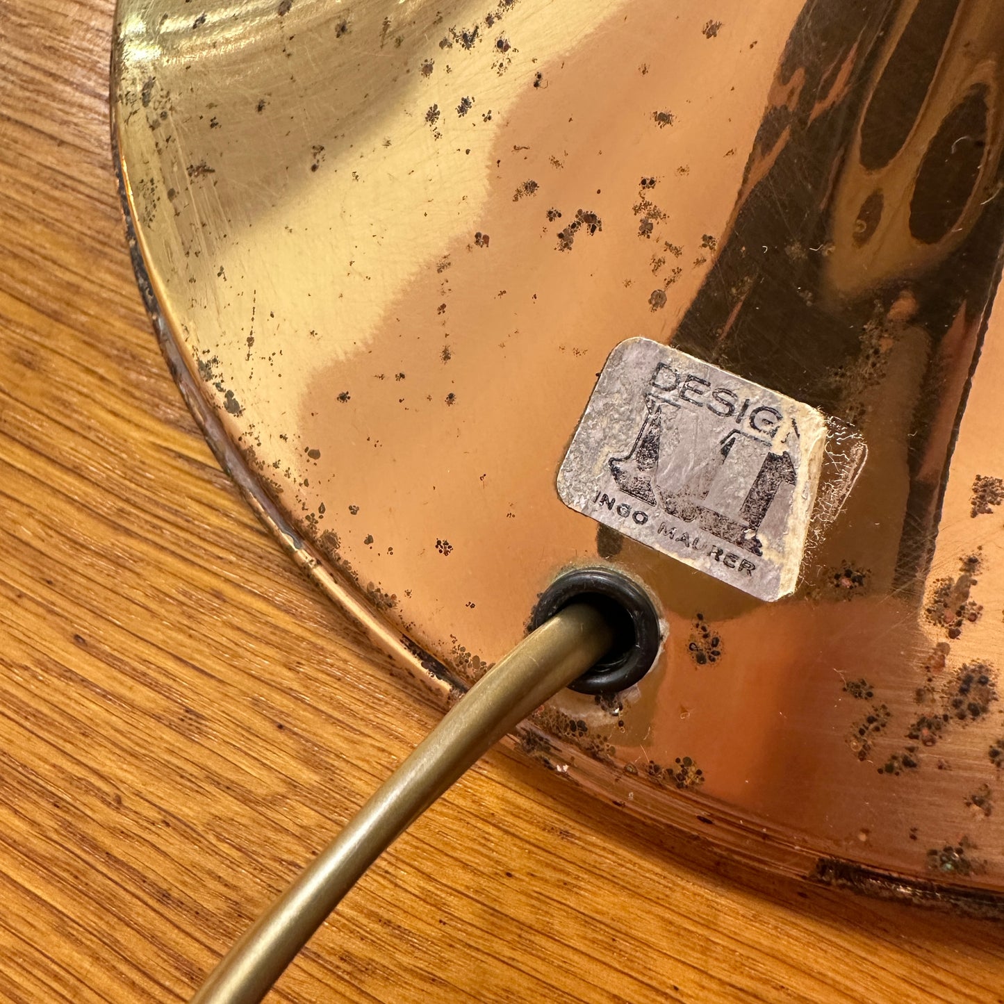 Ingo Maurer brass 'bamboo' table lamp