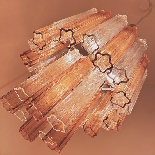 Multicolor amber tronchi chandelier from Italy