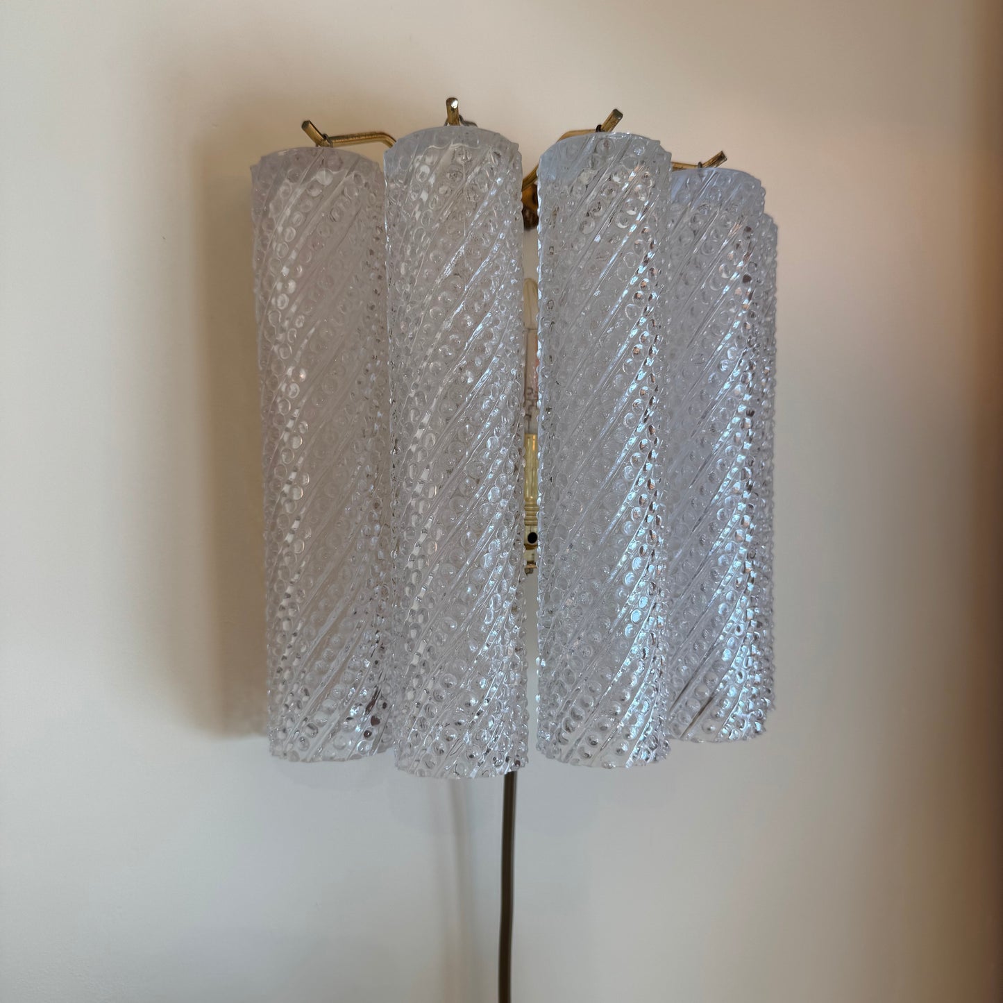 Italian Murano tube glass wall light, 1960s