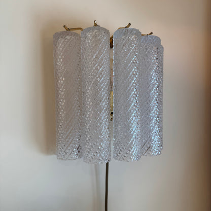 Italian Murano tube glass wall light, 1960s