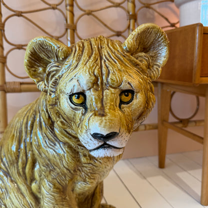Terracotta Lions cub made in Italy