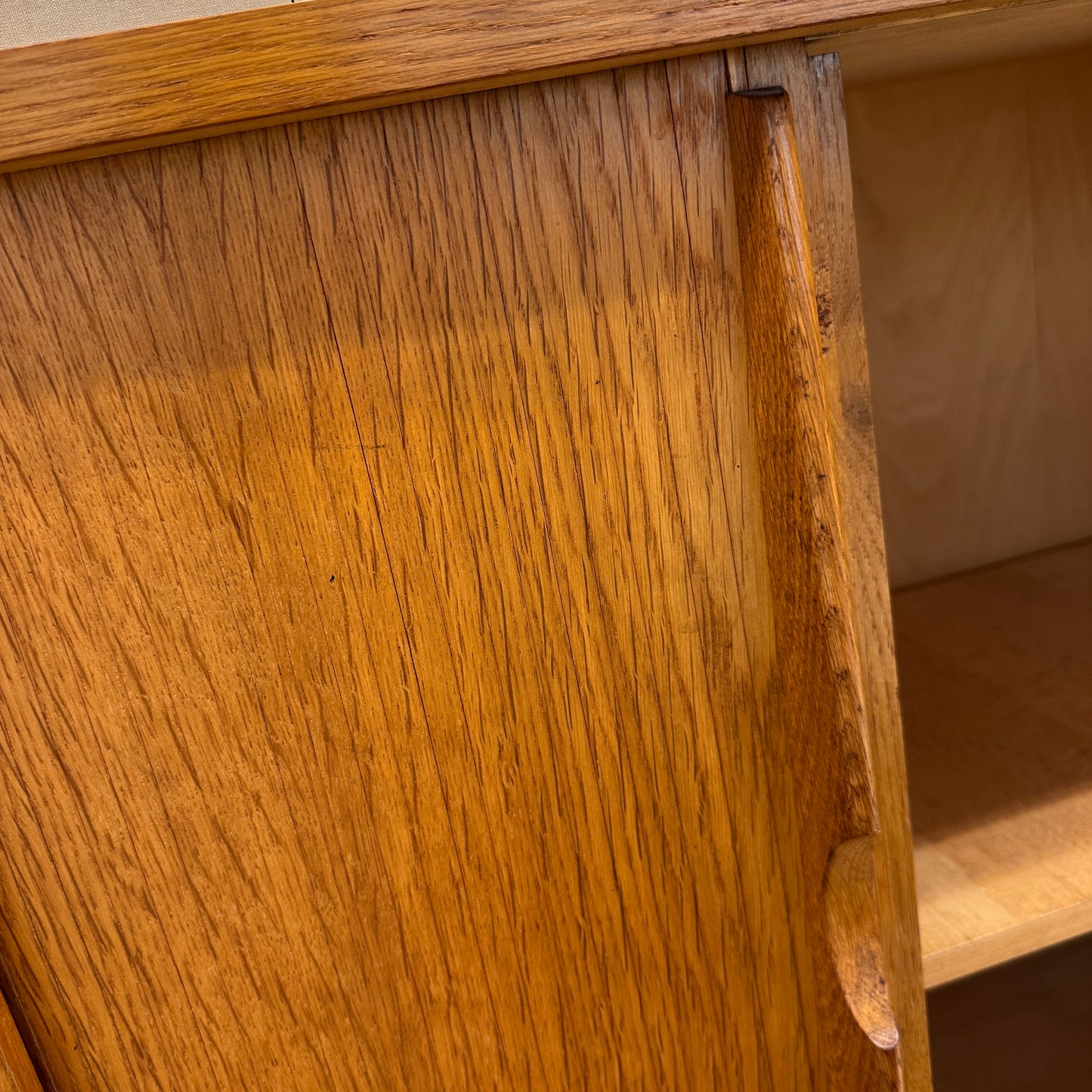 Mid-Century oak sideboard with sliding doors