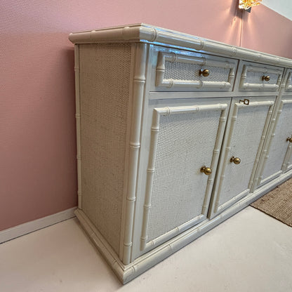 1970’s beige faux bamboo dresser