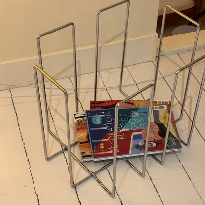 Chrome Plated Magazine Rack, 1980s