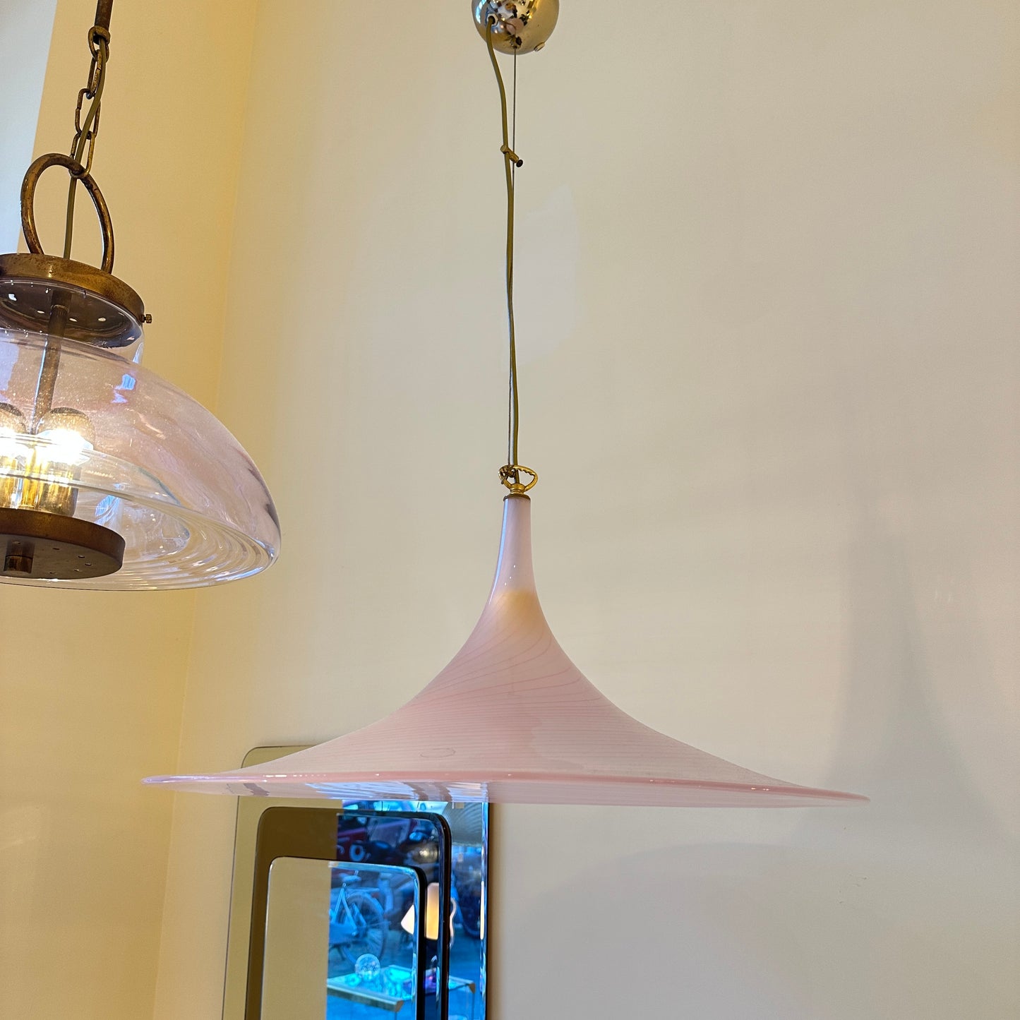 Italian La Murrina pink swirl hanging light