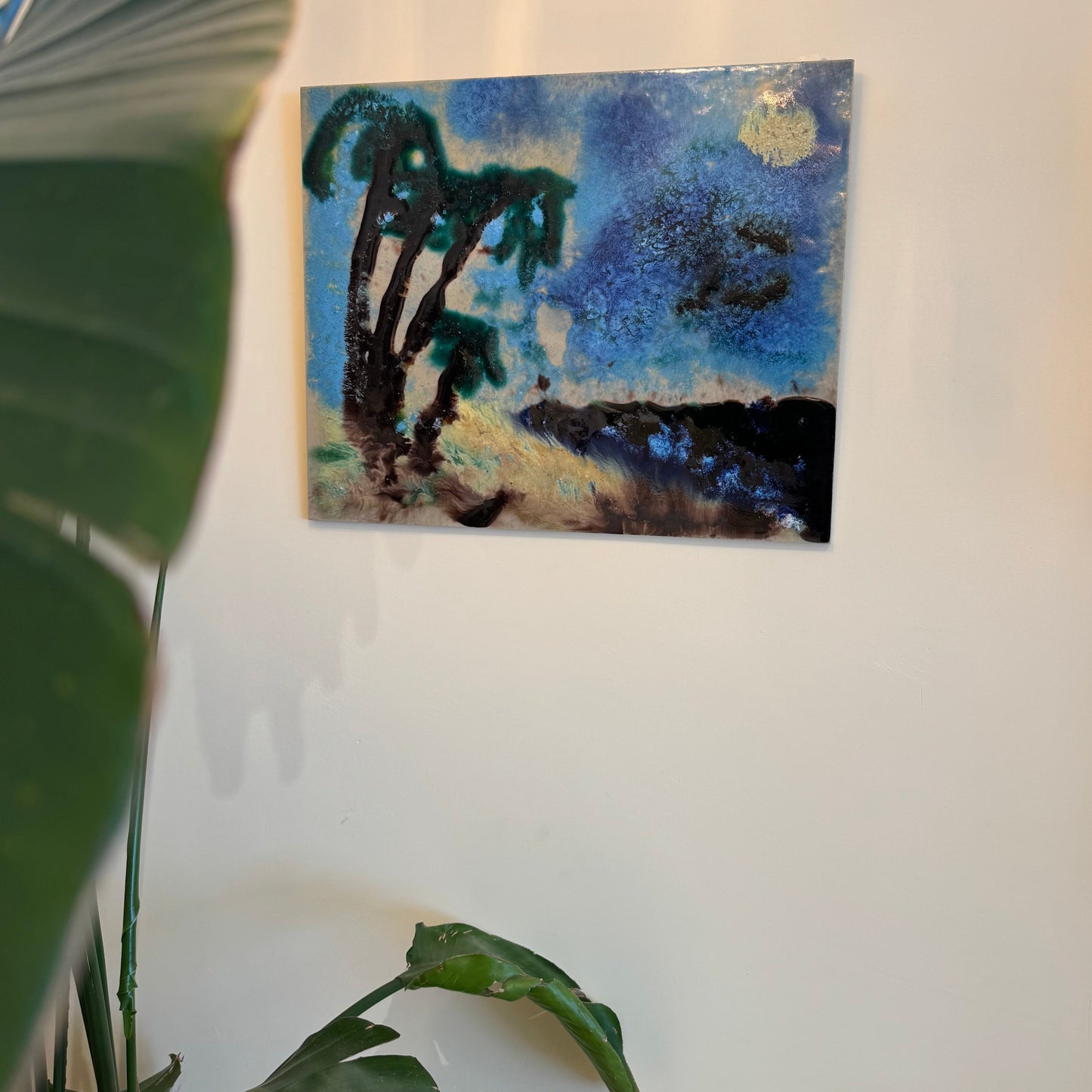 Ceramic island landscape wall artwork
