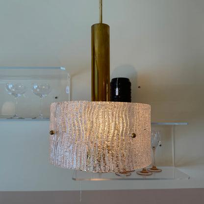 J.T. Kalmar messing & glazen hanglamp