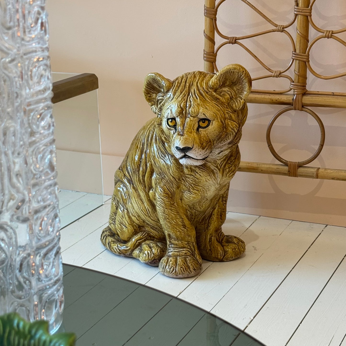 Terracotta Lions cub made in Italy
