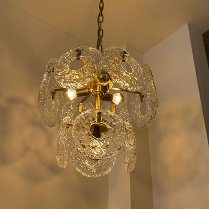 Italian donut-shaped ice glass chandelier