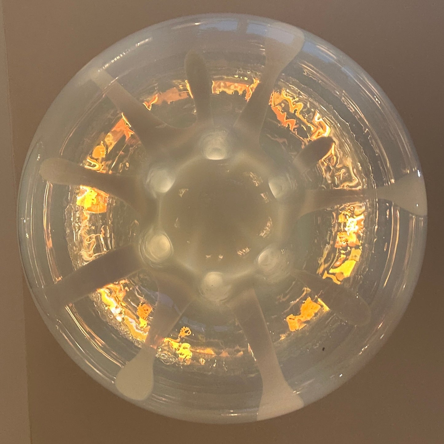 Opaal Murano glazen hanglamp 1979 van Toni Zuccheri VeArt