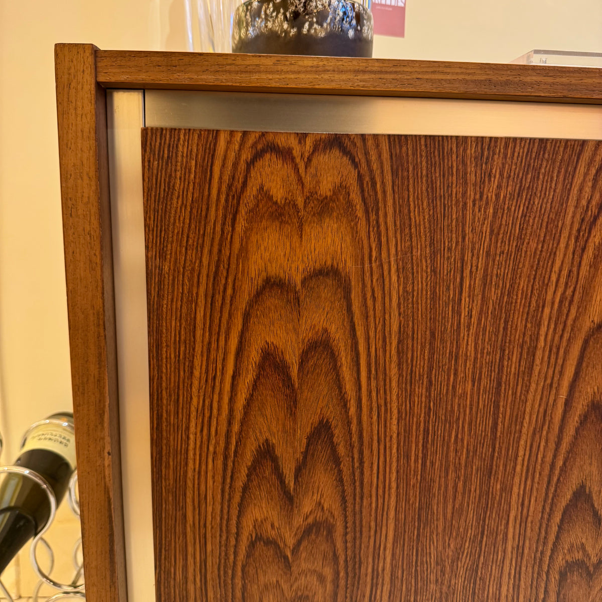 Rosewood Sideboard with chrome Frame