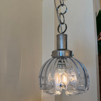 Murano glass blue flower pendant light 80’s