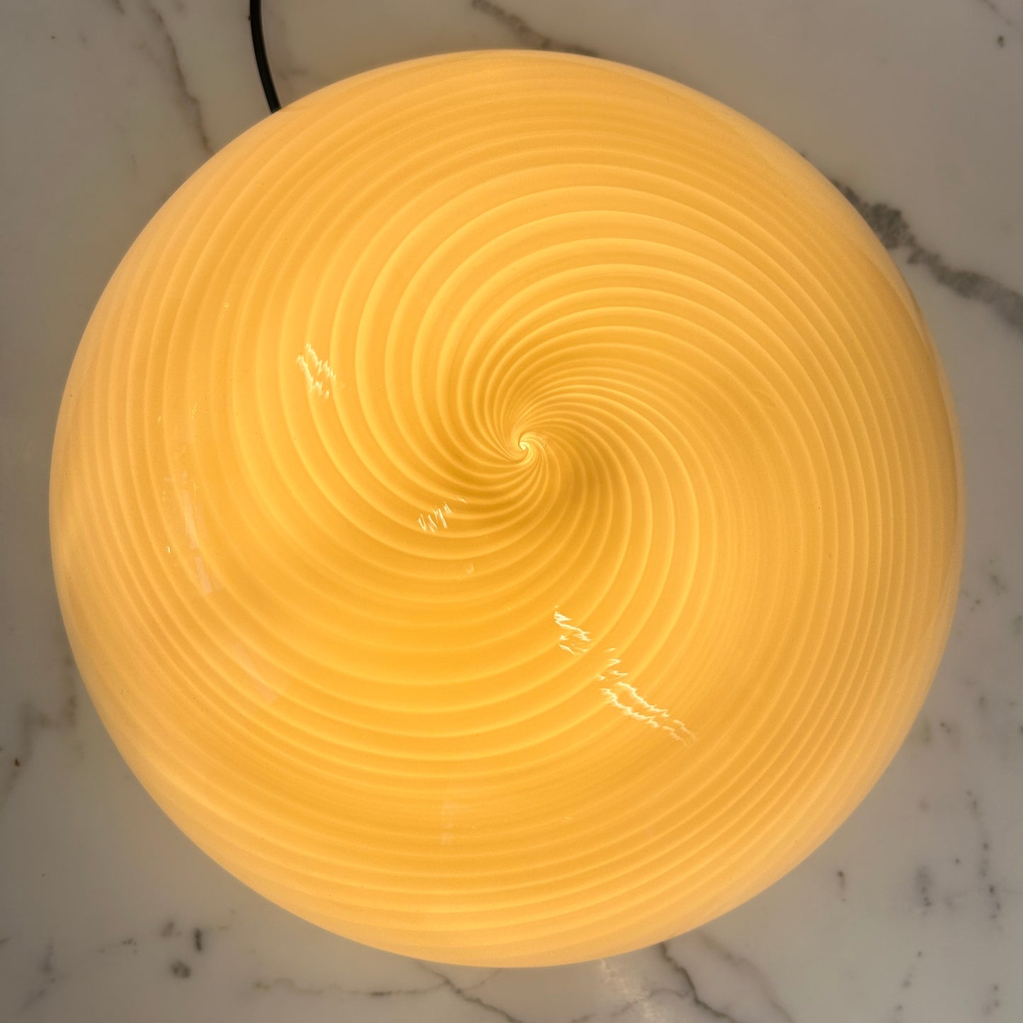 Swirly yellow Murano glass ceiling light