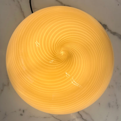 Swirly yellow Murano glass ceiling light