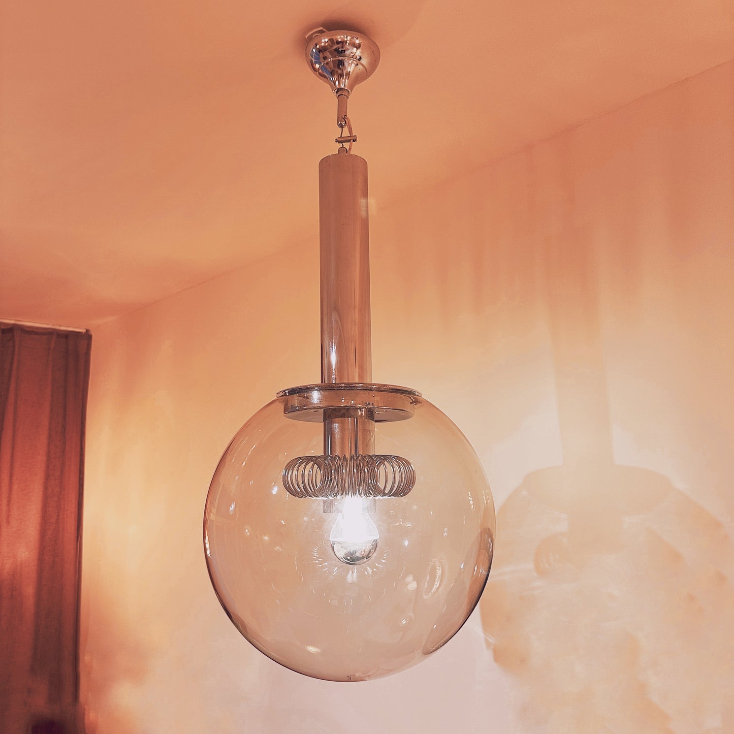 Italiaanse chromen bollamp uit 1970