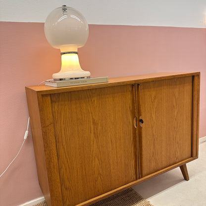 Mid-Century oak sideboard with sliding doors