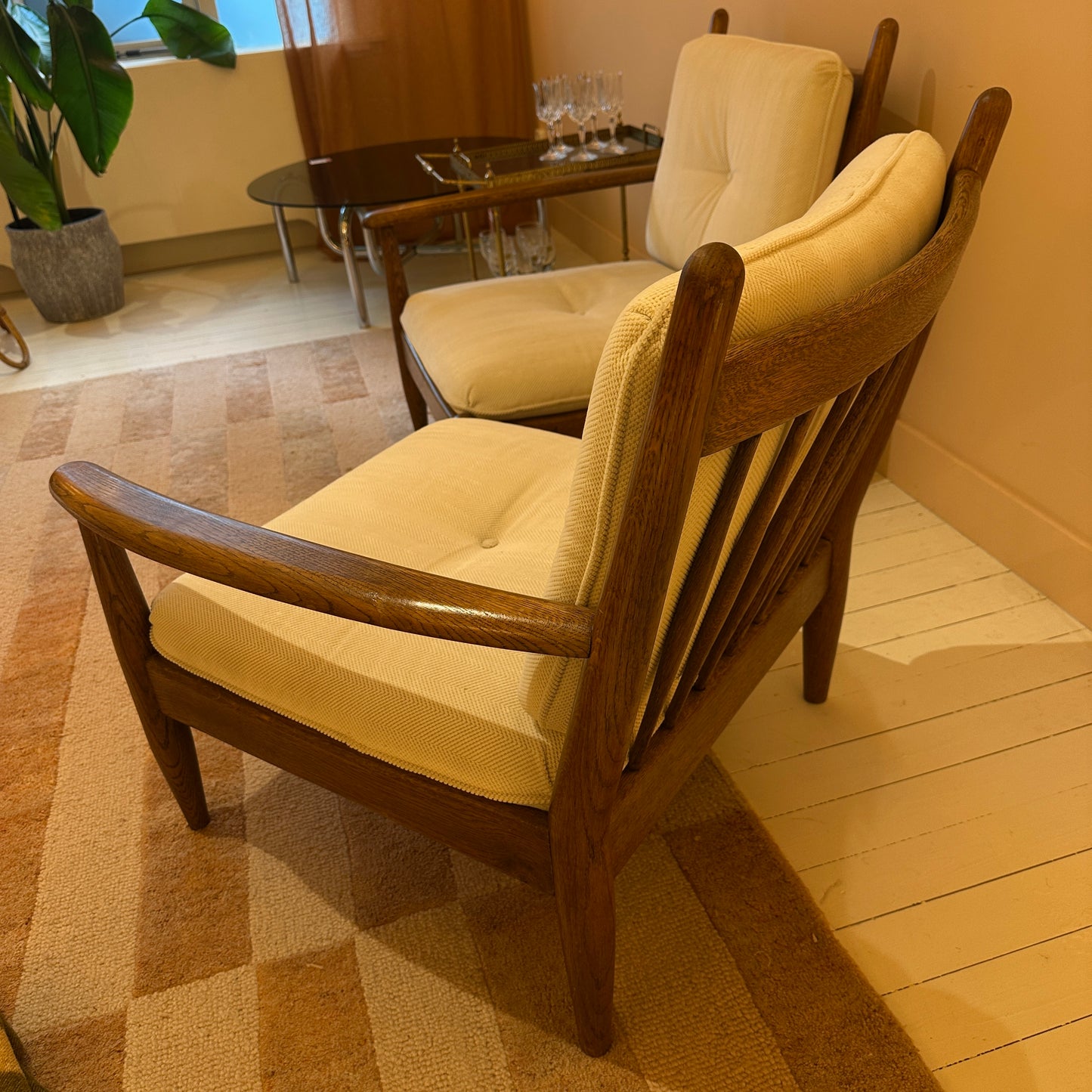 1970s oak modualr lounge sofa set 2 seater