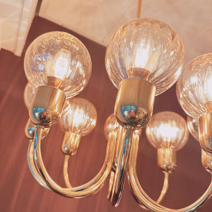 Kaiser Leuchten chandelier with amber globes