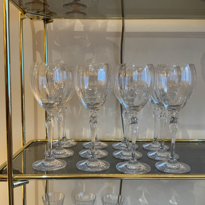 Optic crystal wineglasses with flower stem