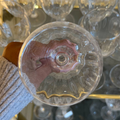 Optic crystal wineglasses with flower stem
