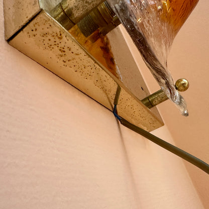 1970's La Murrina 'vulcano' glass square wall light