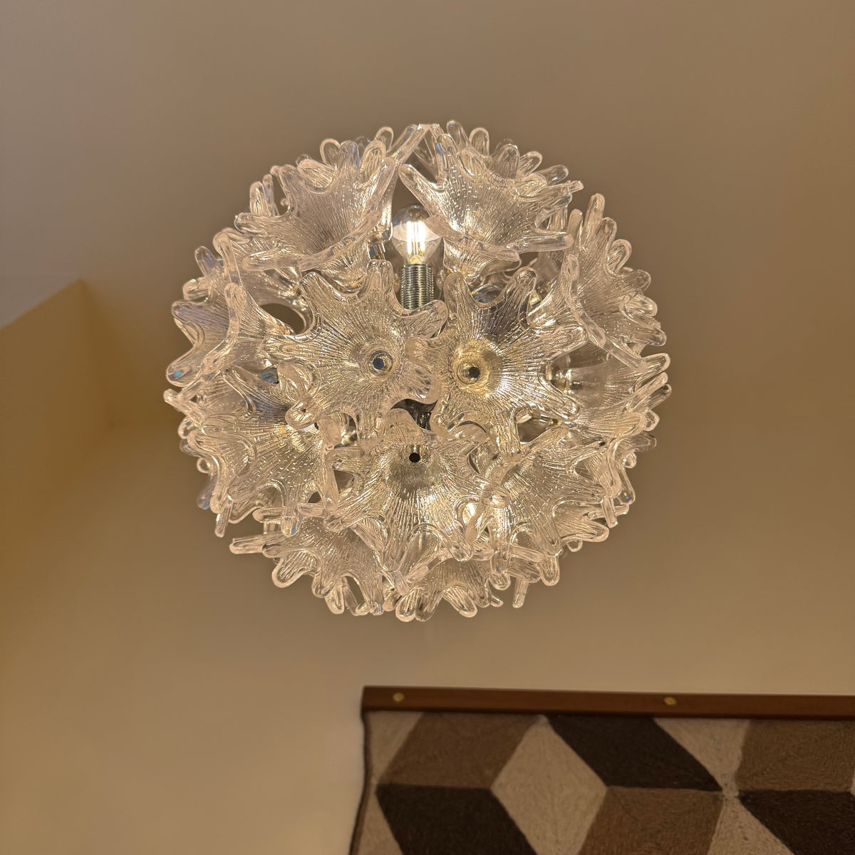 Murano glass flower sputnik chandelier 1960, Paolo Venini VEART