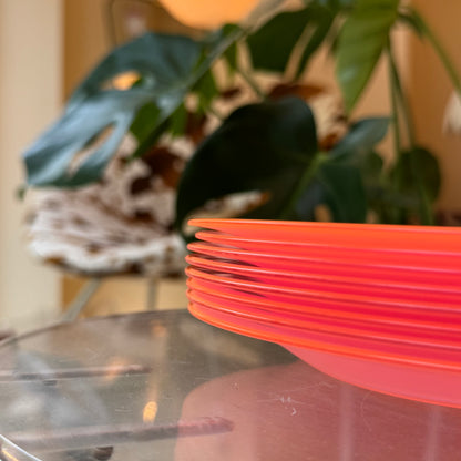 Arc France Neon Pink Glass Dinner Plates
