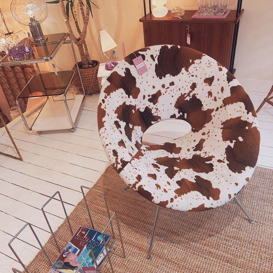Cowhide donut lounge chair