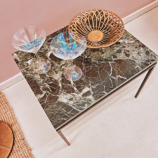 Marble and metal sidetable