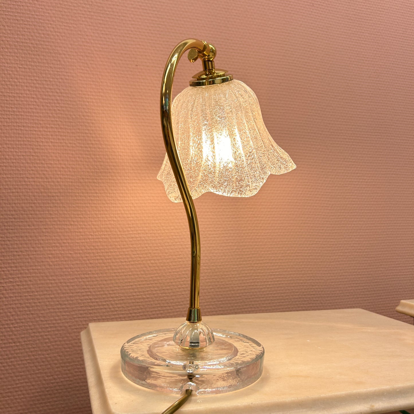 Glass flower tablelamp - Murano glass