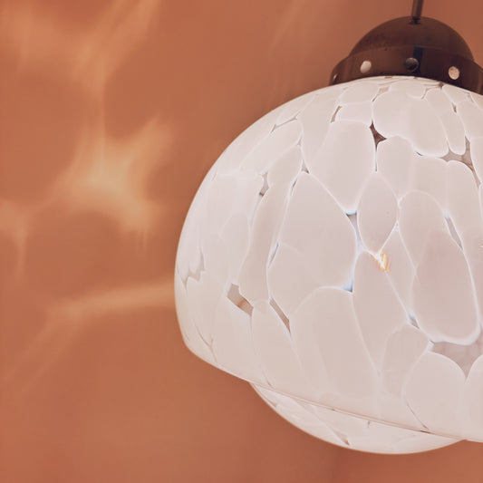 Italian 1970s Carlo Nason for Mazzega white and transparant Murano glass, chrome  - 1970