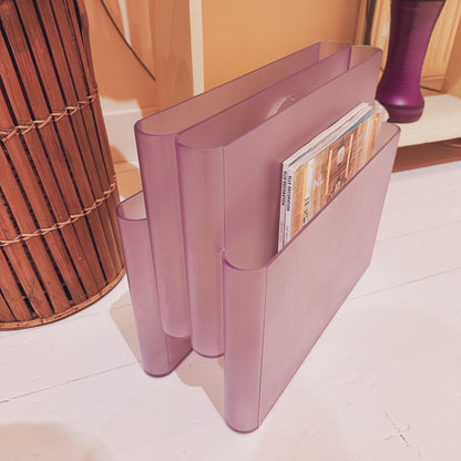 70’s Kartell lilac magazine holder by Giotto Stoppino