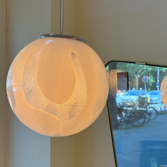 Italian Murano Bubble Glass Globe Pendant