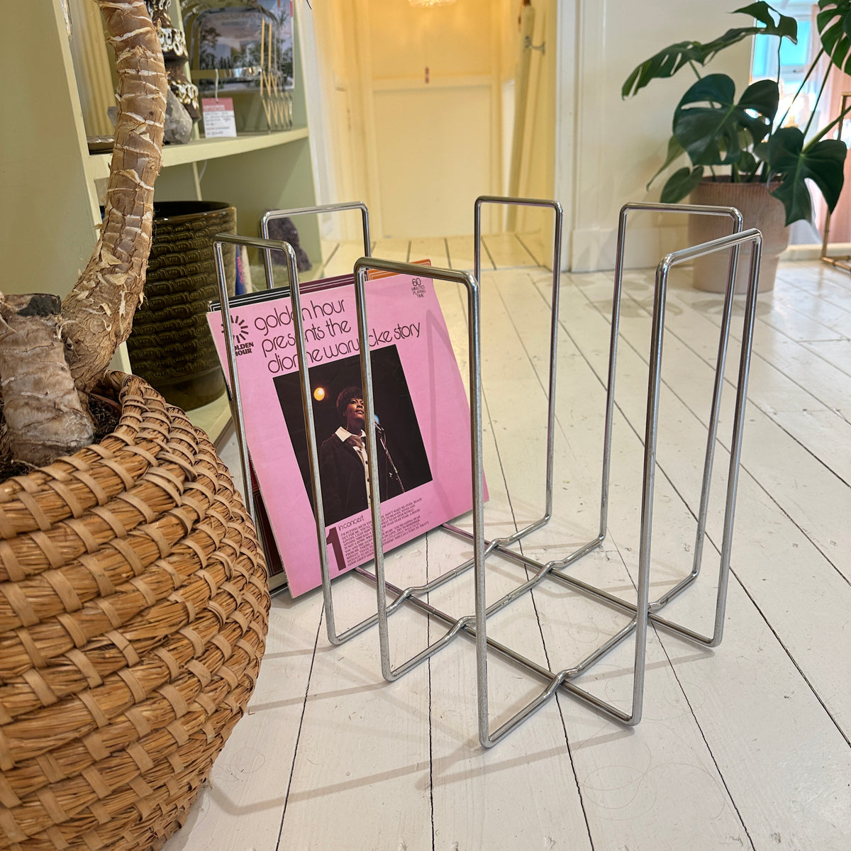 Chrome plated vinyl rack, 1980s