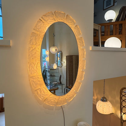 Jaren 80 Verlichte Hillebrand Acryl Wandspiegel