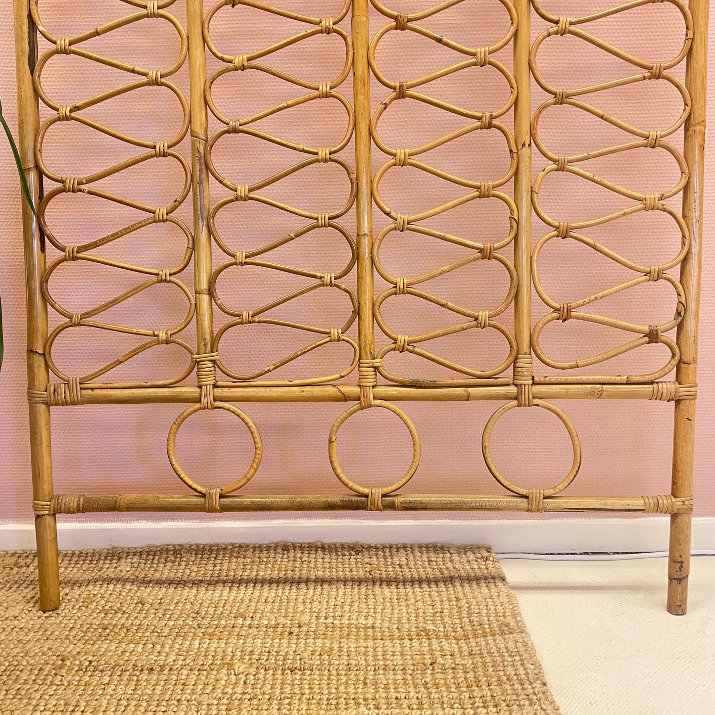 1970's rattan wall rack