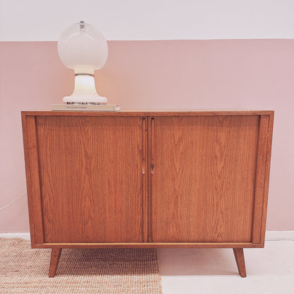 Mid-Century oak sideboard with sliding doors