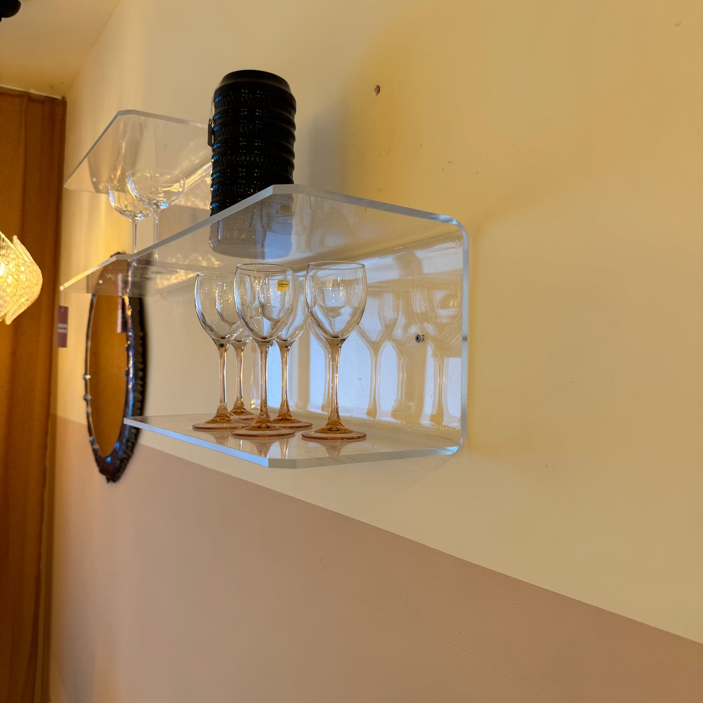 Vintage acrylic space age wall shelf, 1970s