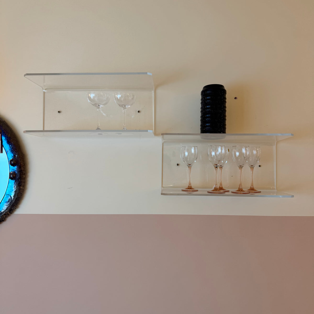 Vintage acrylic space age wall shelf, 1970s