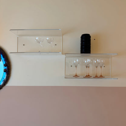 Vintage acrylic space age wall shelf, 1970s