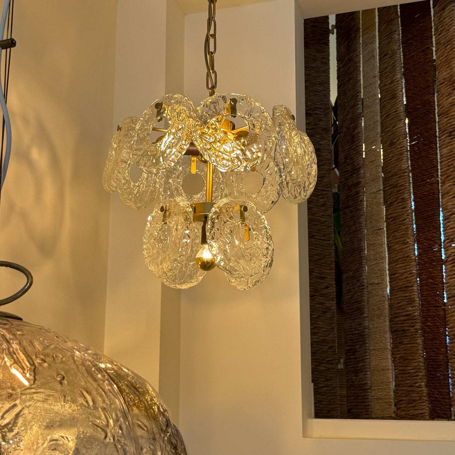 Italian donut-shaped ice glass chandelier