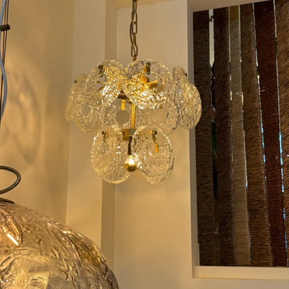 Italian donut-shaped ice glass chandelier