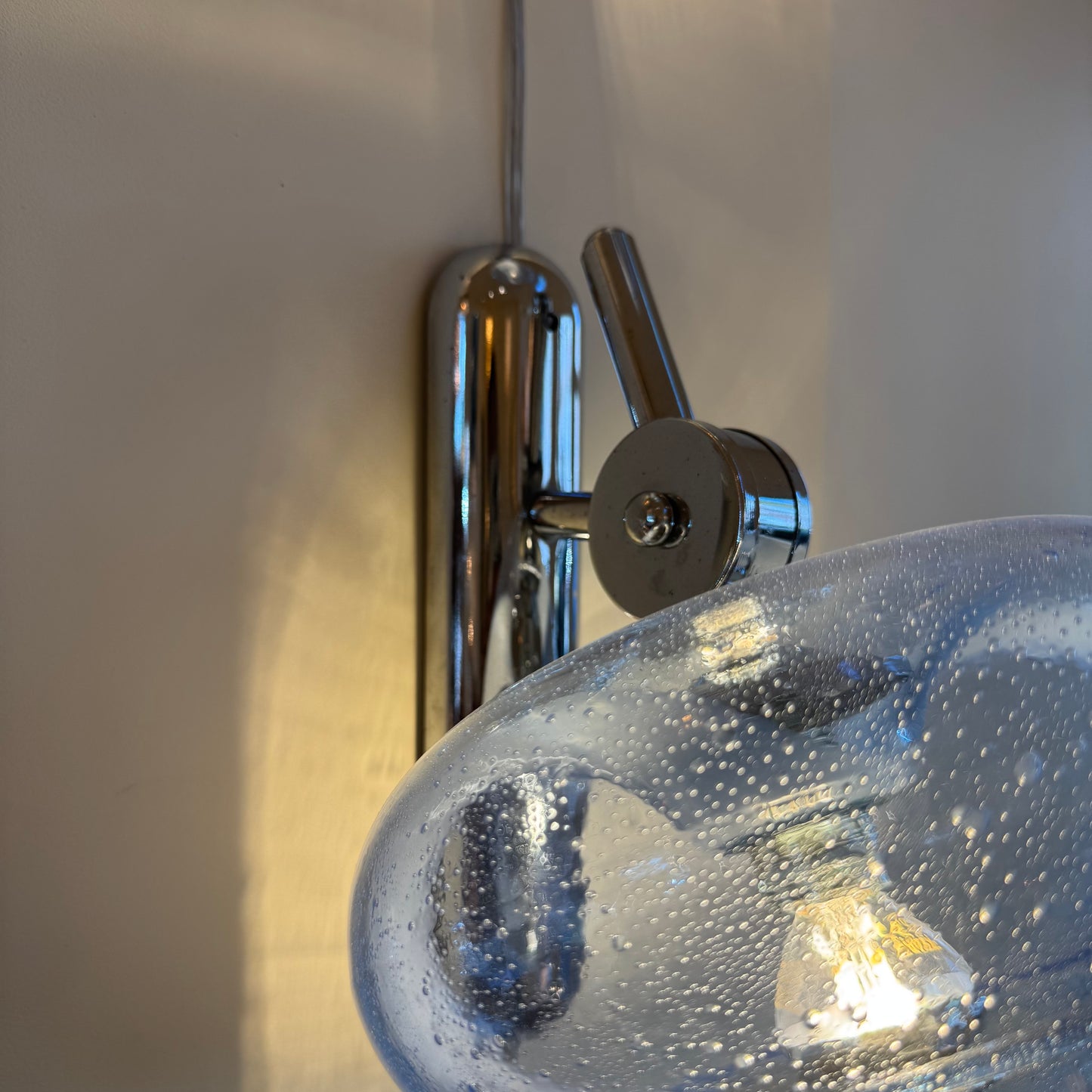 Blue Italian round bubble chrome wall lights