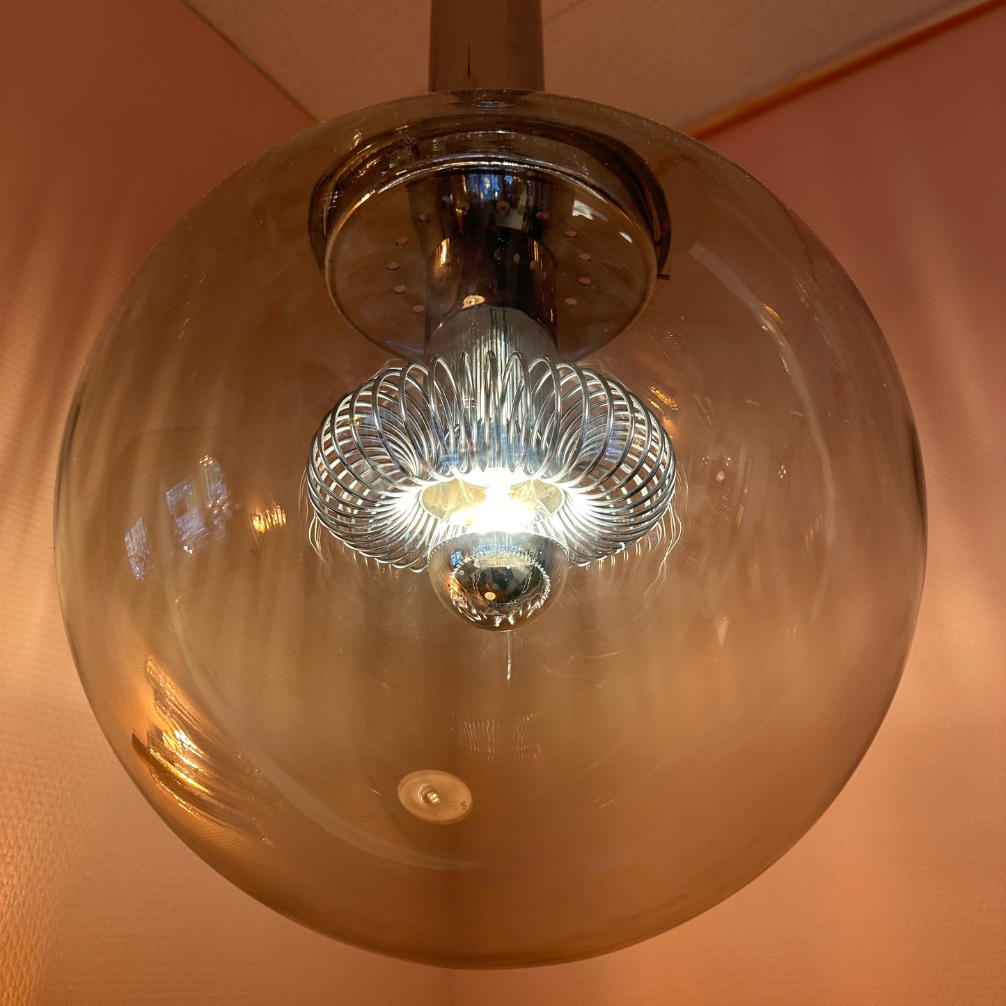 Italiaanse chromen bollamp uit 1970