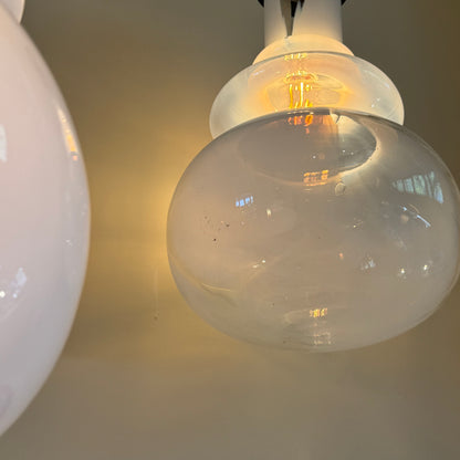 Opaal Murano glazen hanglamp 1979 van Toni Zuccheri VeArt