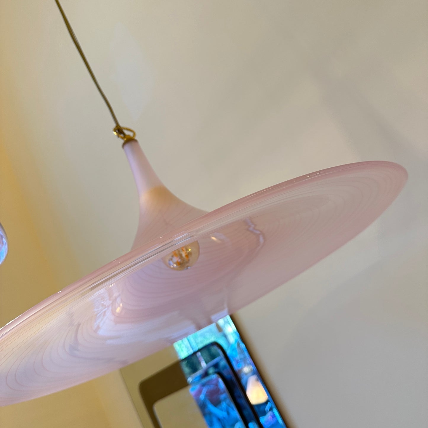 Italian La Murrina pink swirl hanging light
