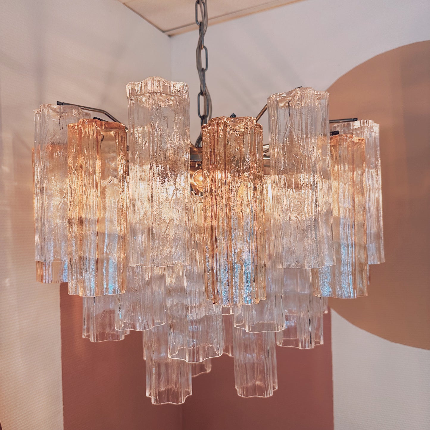 Multicolor Italian Murano "Tronchi" Chandelier