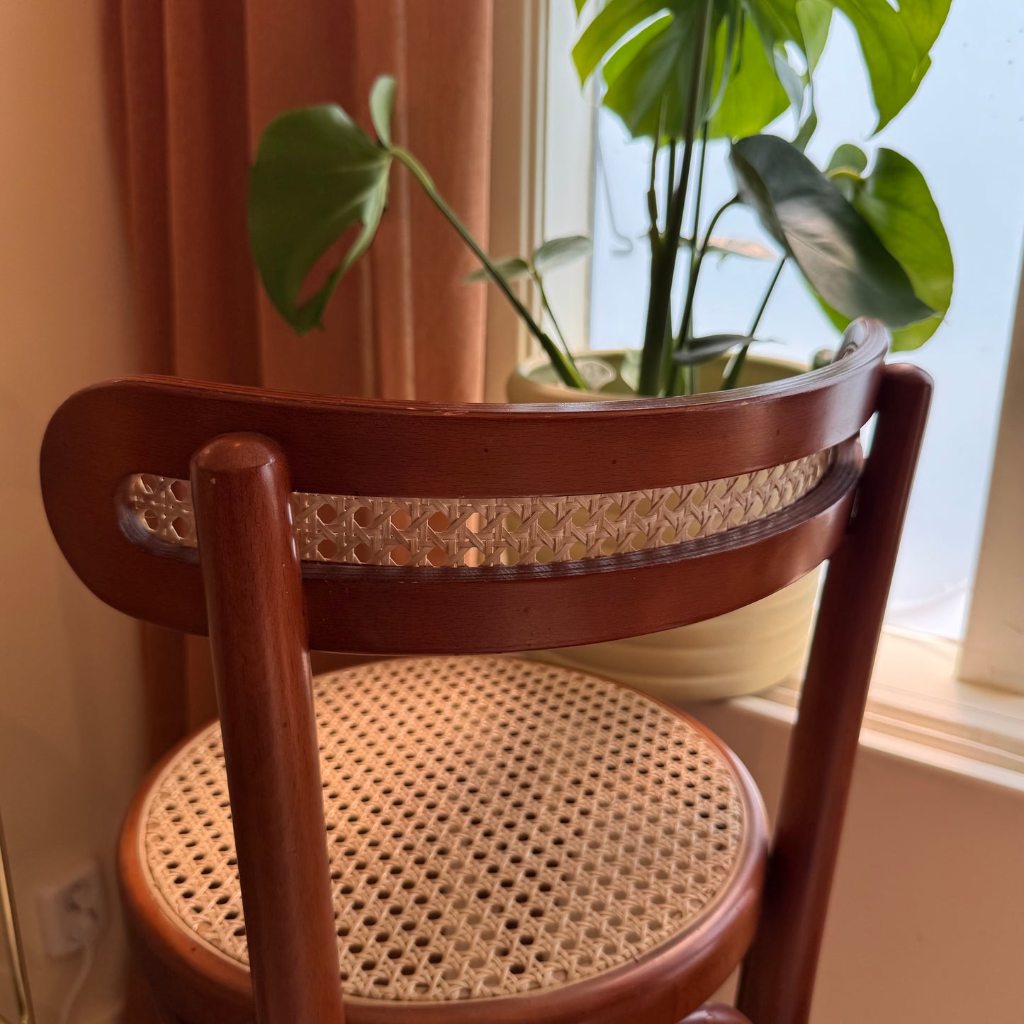 Italian wicker and cane barstools