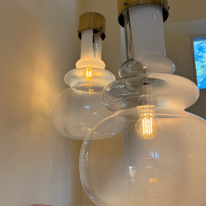 Opaal Murano glazen hanglamp 1979 van Toni Zuccheri VeArt