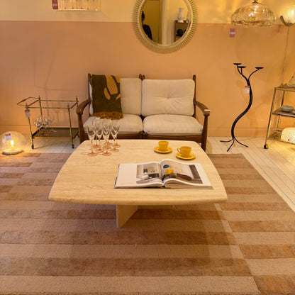 1980s Italian Travertine Coffee Table